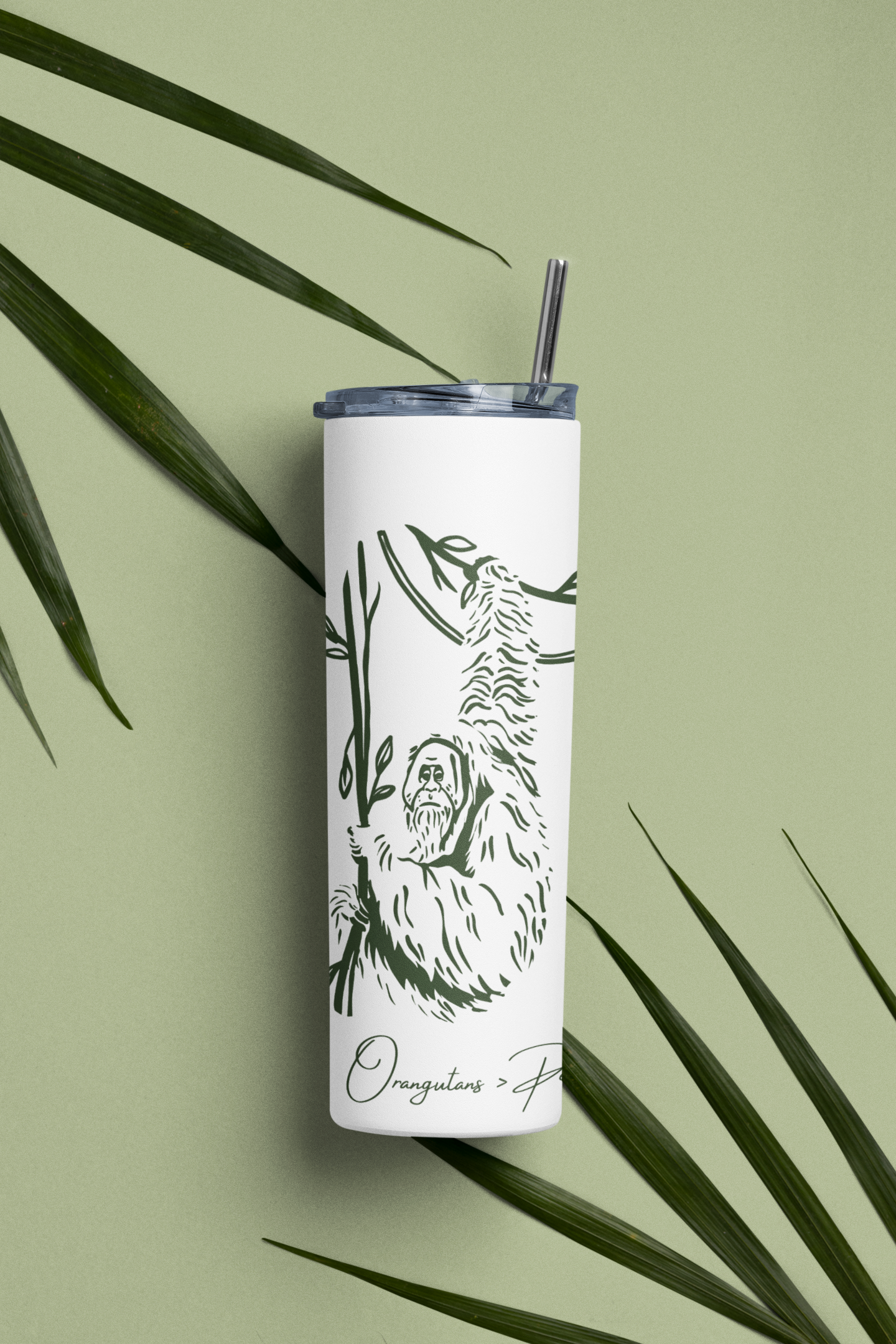 Stainless Steel Tumbler: Orangutans > People