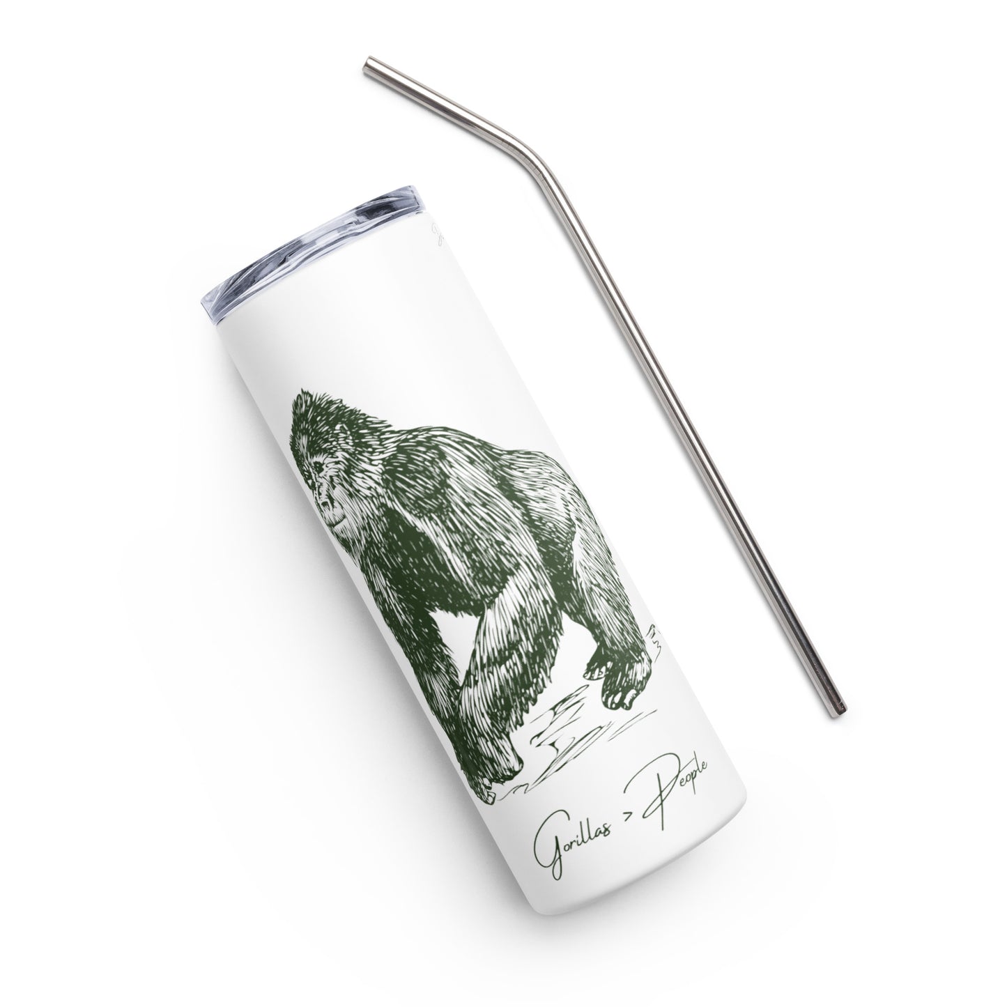 Stainless Steel Tumbler: Gorillas > People