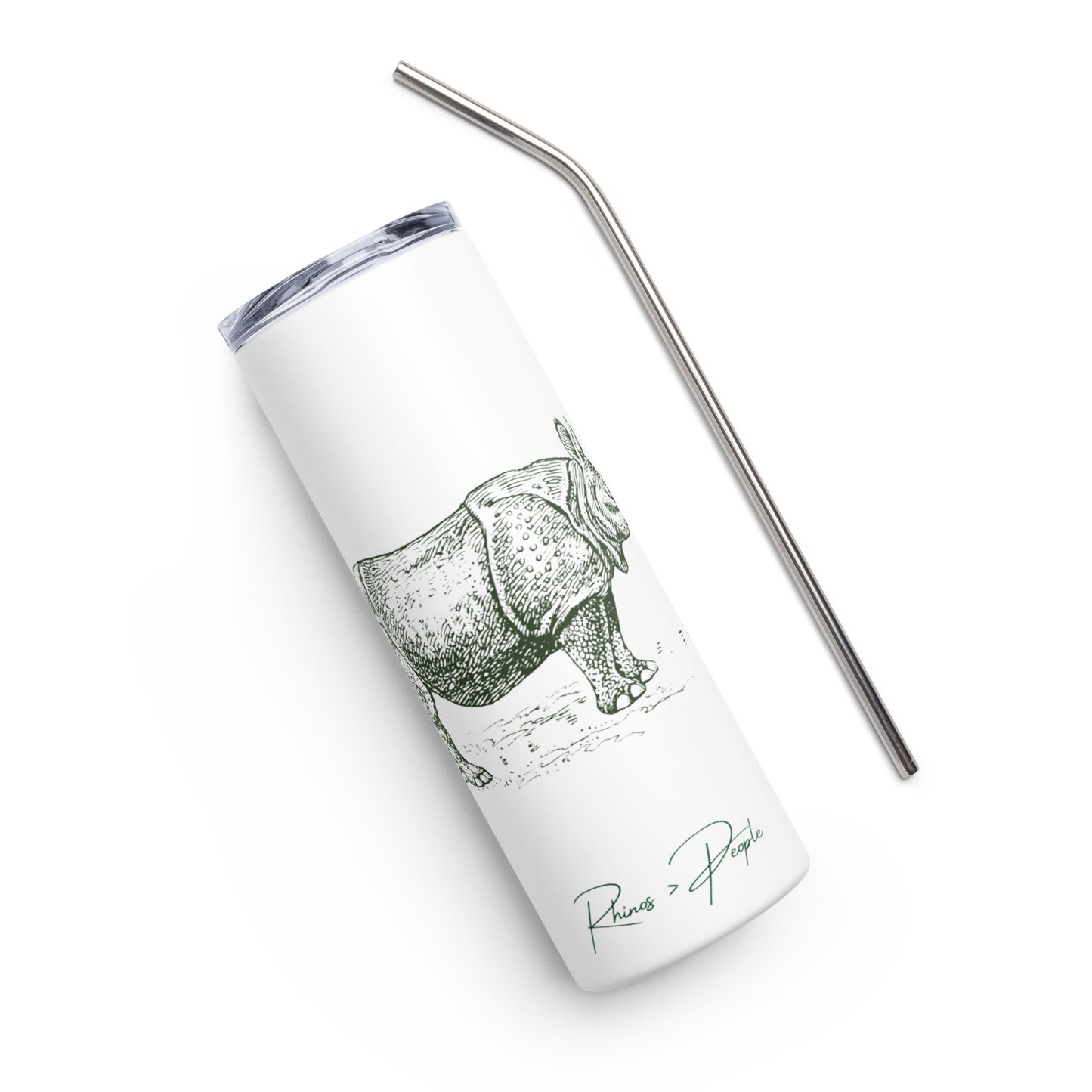 Stainless Steel Tumbler: Rhinos > People