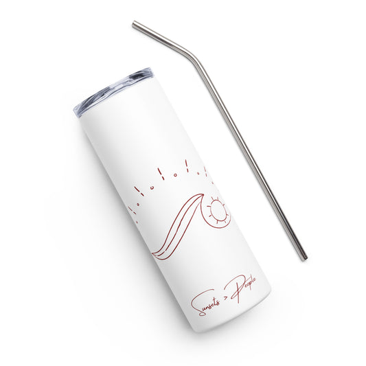 Stainless Steel Tumbler: Sunsets > People "Surf's Up"