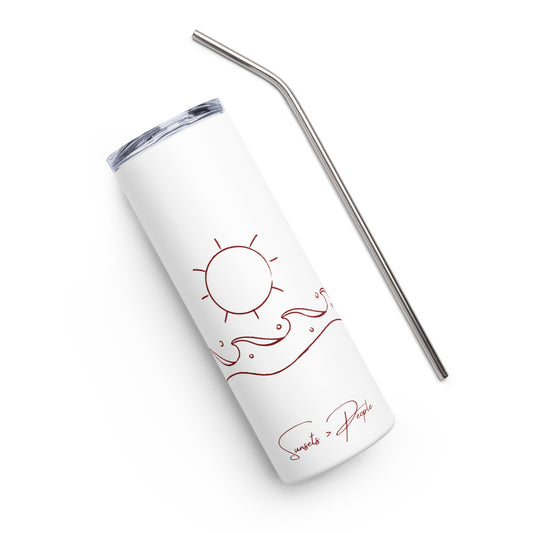 Stainless Steel Tumbler: Sunsets > People "Sun and Waves"